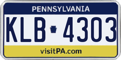 PA license plate KLB4303