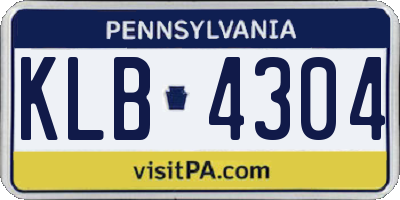 PA license plate KLB4304