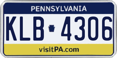 PA license plate KLB4306