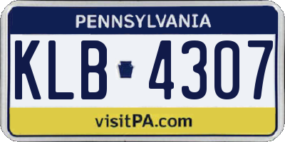 PA license plate KLB4307
