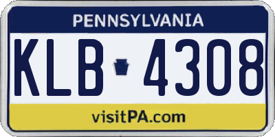 PA license plate KLB4308
