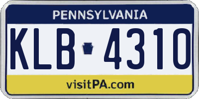 PA license plate KLB4310