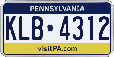 PA license plate KLB4312