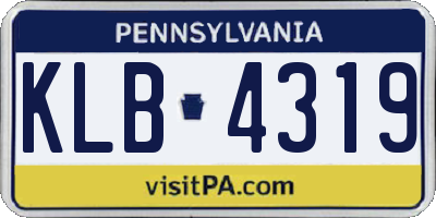 PA license plate KLB4319