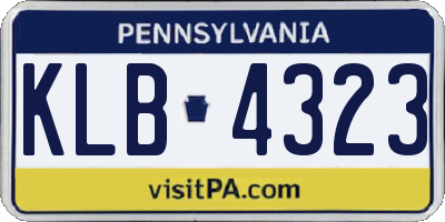 PA license plate KLB4323