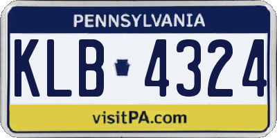 PA license plate KLB4324