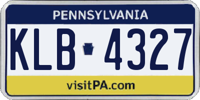 PA license plate KLB4327