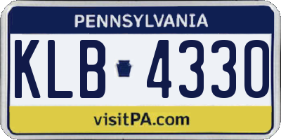 PA license plate KLB4330