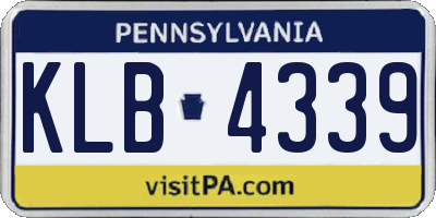 PA license plate KLB4339