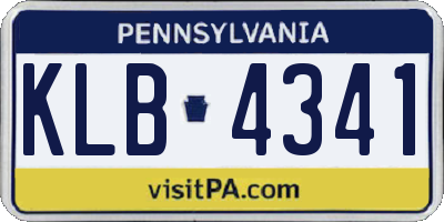 PA license plate KLB4341
