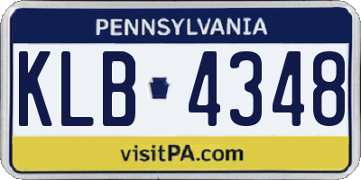PA license plate KLB4348