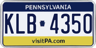 PA license plate KLB4350