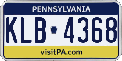 PA license plate KLB4368