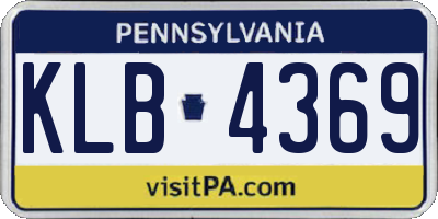 PA license plate KLB4369