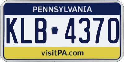 PA license plate KLB4370