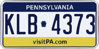 PA license plate KLB4373
