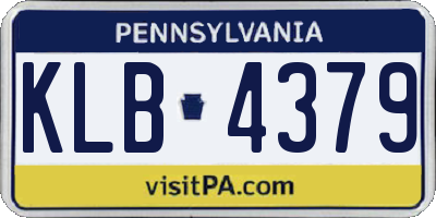 PA license plate KLB4379