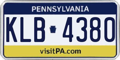 PA license plate KLB4380