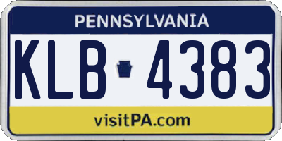 PA license plate KLB4383