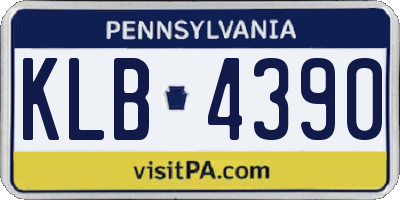 PA license plate KLB4390