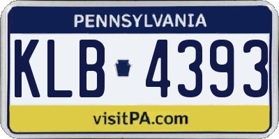 PA license plate KLB4393