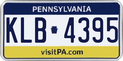 PA license plate KLB4395