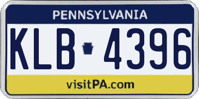 PA license plate KLB4396