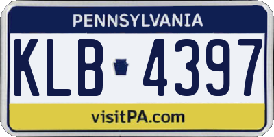 PA license plate KLB4397