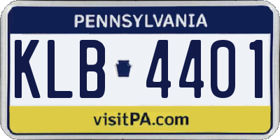 PA license plate KLB4401