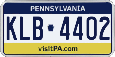 PA license plate KLB4402