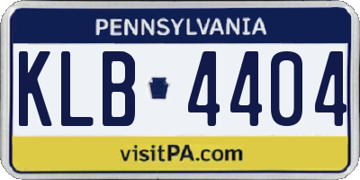 PA license plate KLB4404
