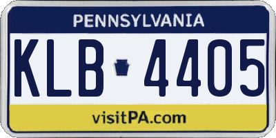 PA license plate KLB4405