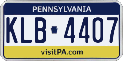 PA license plate KLB4407