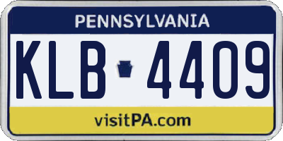 PA license plate KLB4409