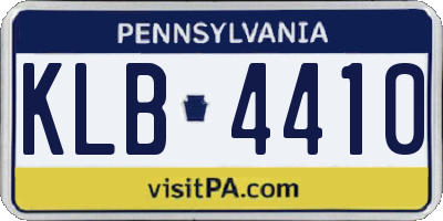 PA license plate KLB4410
