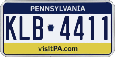 PA license plate KLB4411