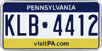 PA license plate KLB4412