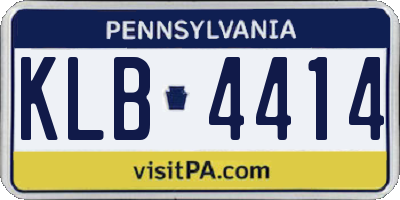 PA license plate KLB4414