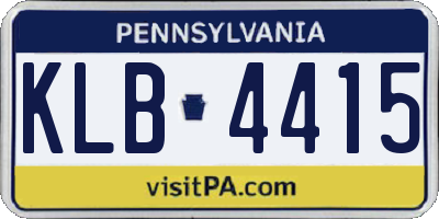PA license plate KLB4415