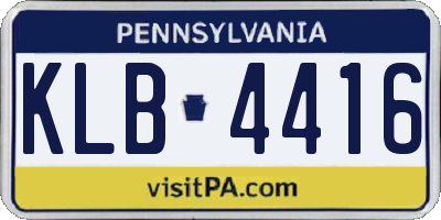 PA license plate KLB4416