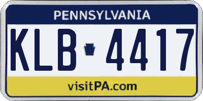 PA license plate KLB4417