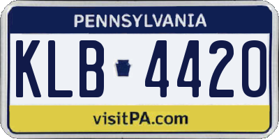 PA license plate KLB4420