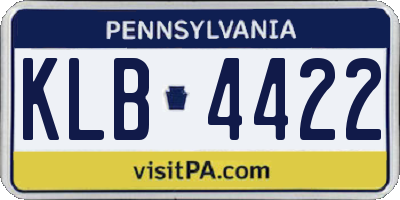PA license plate KLB4422
