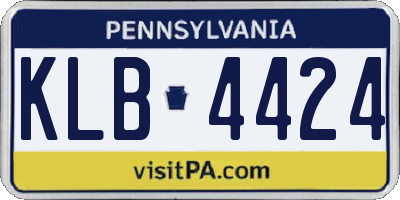 PA license plate KLB4424
