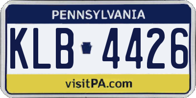 PA license plate KLB4426
