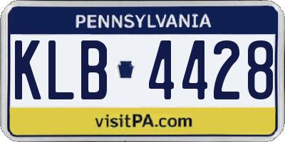 PA license plate KLB4428