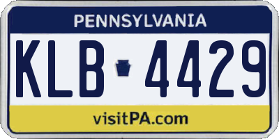 PA license plate KLB4429