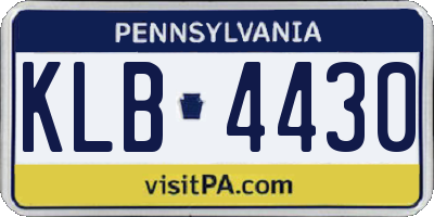 PA license plate KLB4430