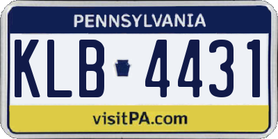 PA license plate KLB4431