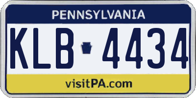PA license plate KLB4434